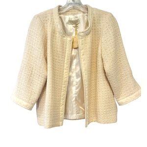 Britt Ryan tweed Chanel style cropped Jackie O jacket size 6 NWT